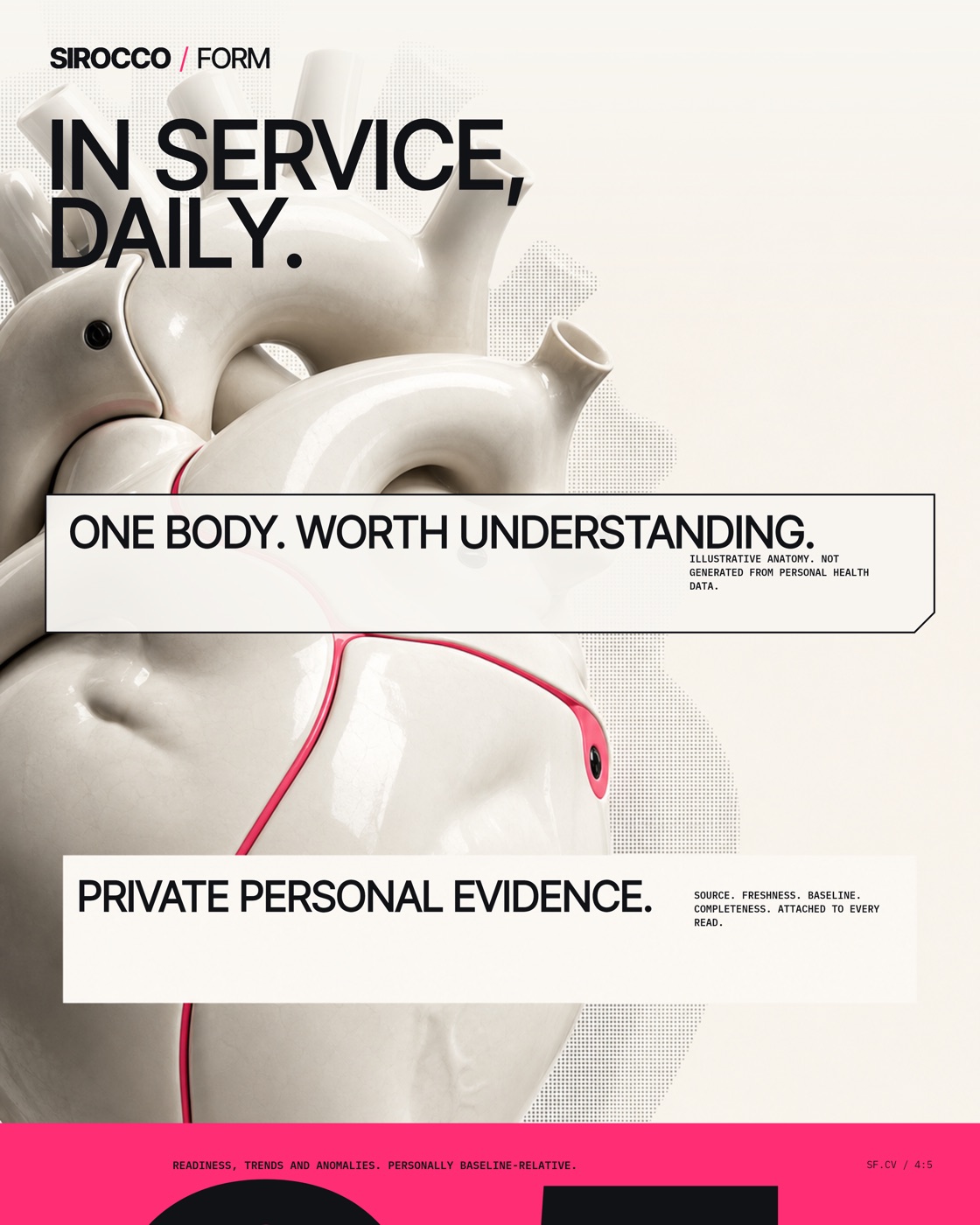 Sirocco Form campaign artwork featuring a sculptural porcelain heart.